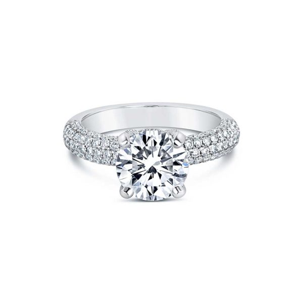 Jack Kelége diamond engagement ring with pavé band - KPR799