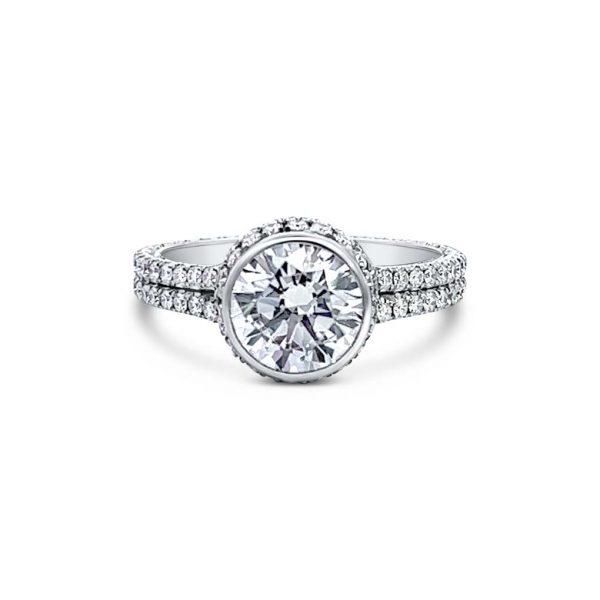 Jack Kelége bezel hidden halo engagement ring - KGR1008