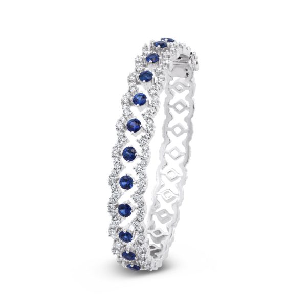 Jack Kelége sapphire and diamond bracelet in 18k white gold - KGB151S